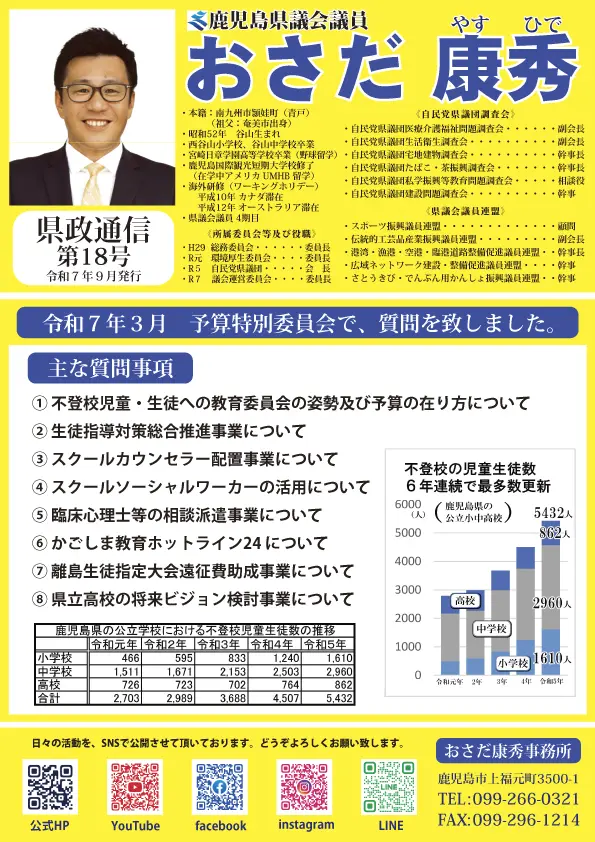 おさだ康秀県政通信vol18